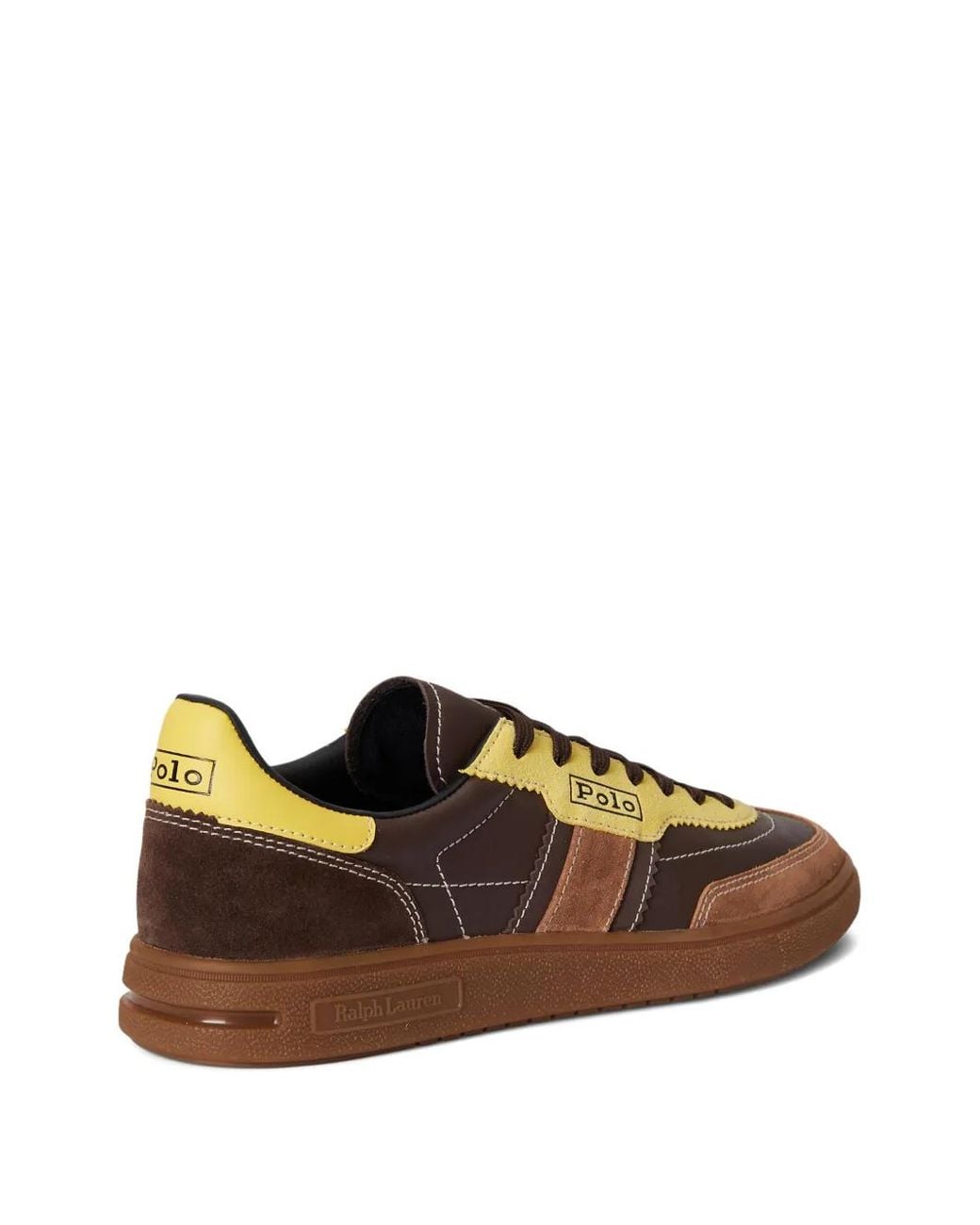 Polo Ralph Lauren Brown Bedford Suede Side Stripes Trainer