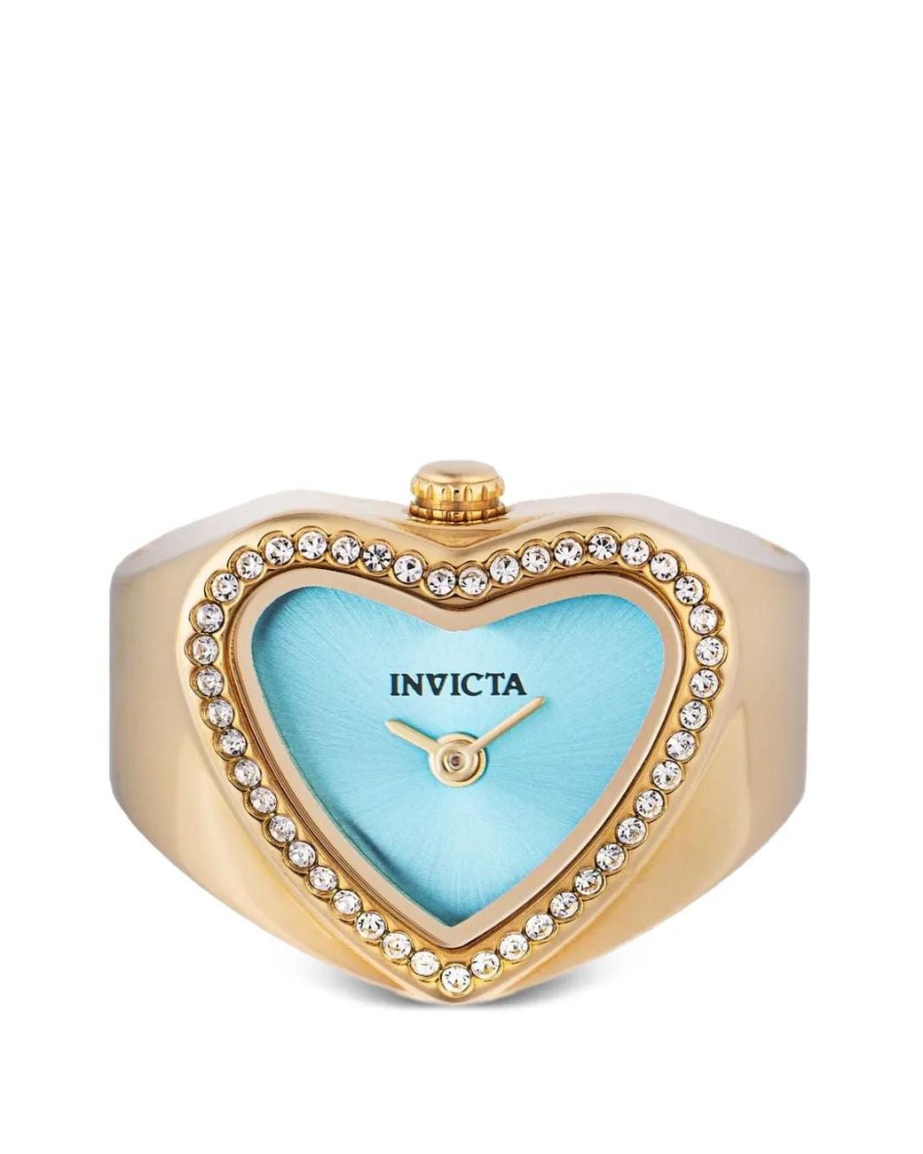 INVICTA WATCH Blue Mini Angel Heart-Shaped Crystal-Embellished 19Mm Ring Watch
