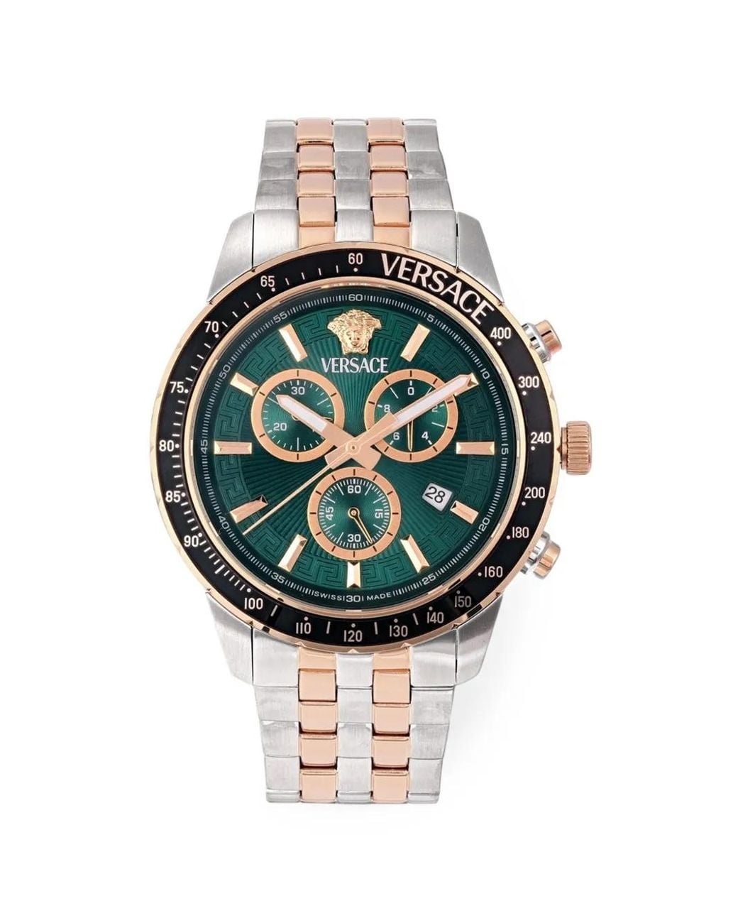 Versace Gray Greca Chrono 44Mm Watch for men