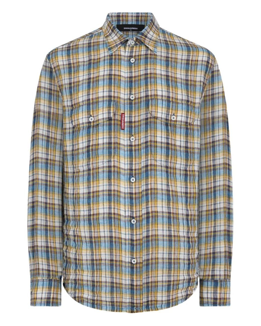 DSquared² Blue Canadian Linen Shirt for men