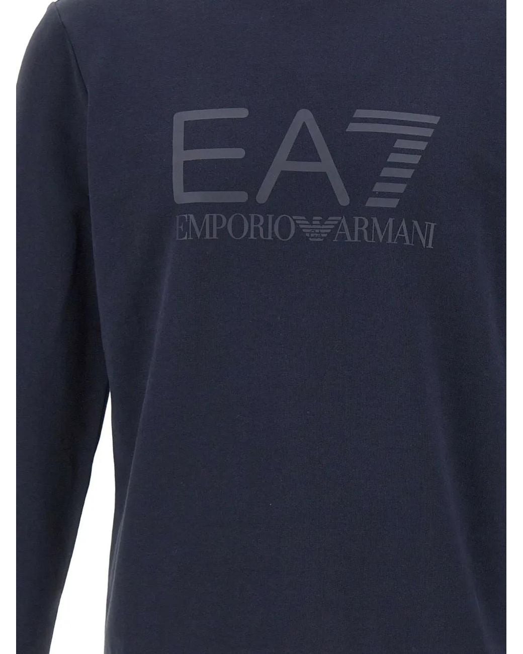 EA7 Blue Core Identity Tonal-Logo Sweatshirt for men