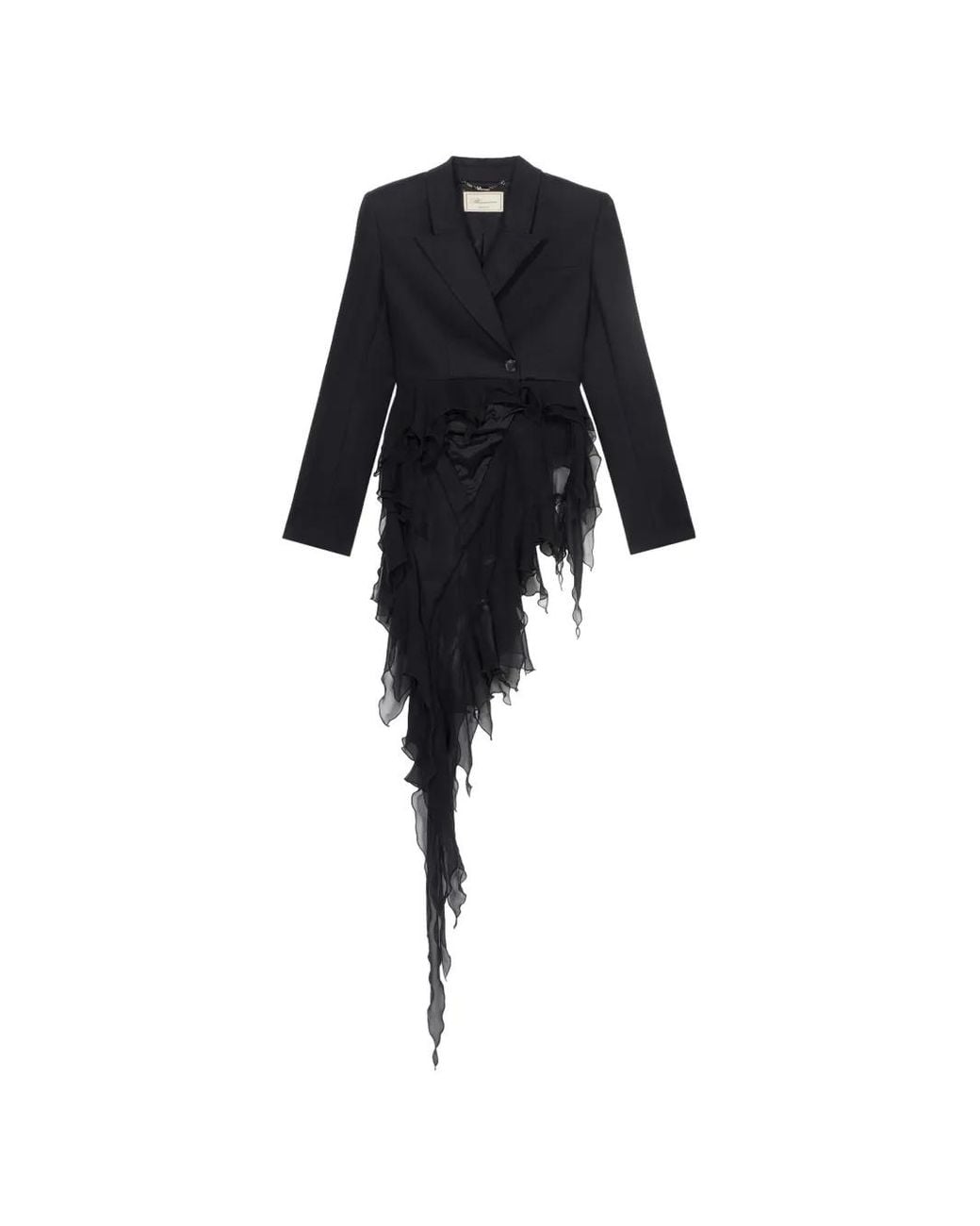 Blumarine Black Single-Breasted Asymmetric-Hem Blazer