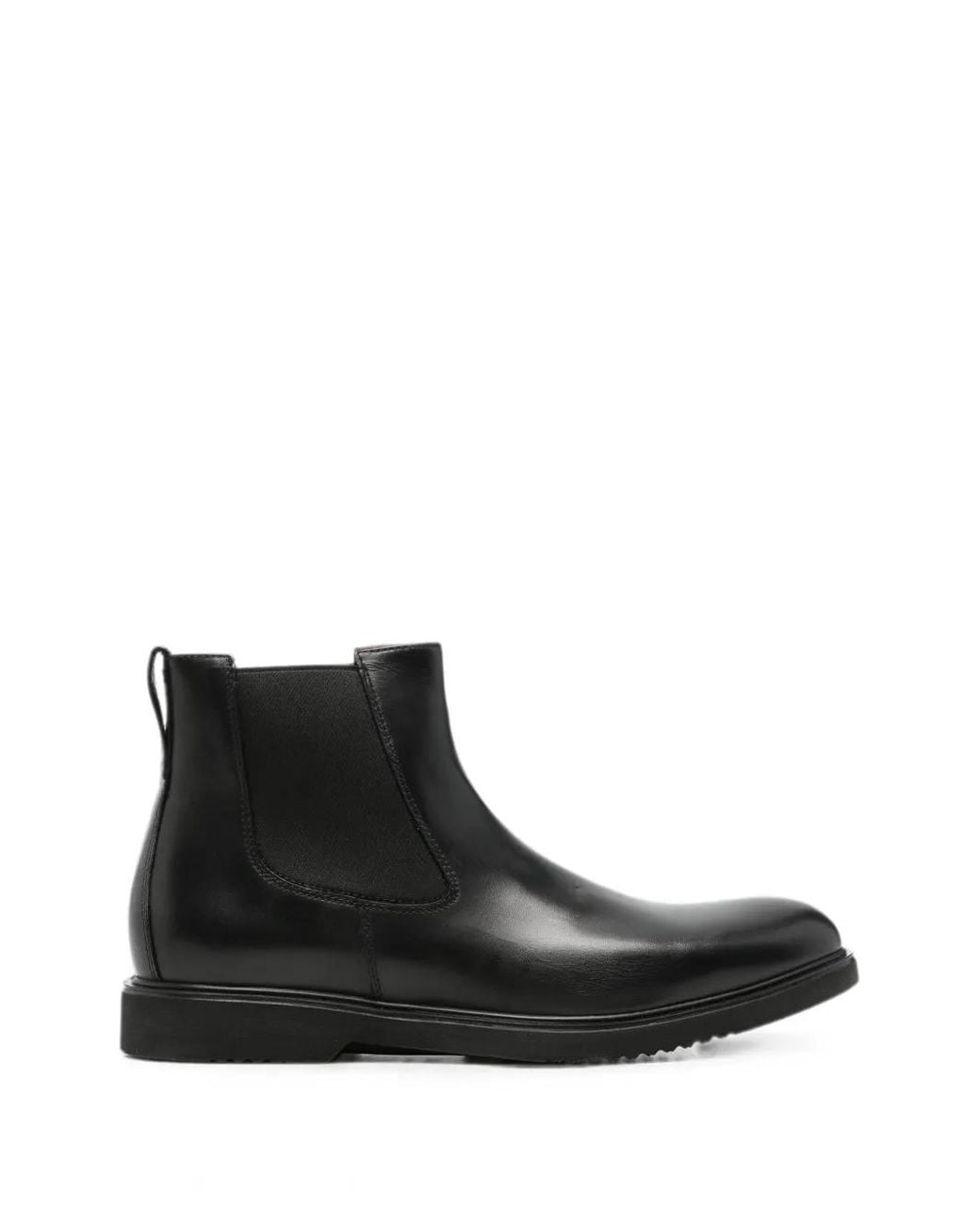 Nero Giardini Black Bottines En Cuir À Empiècements Élastiqués Ilcea for men