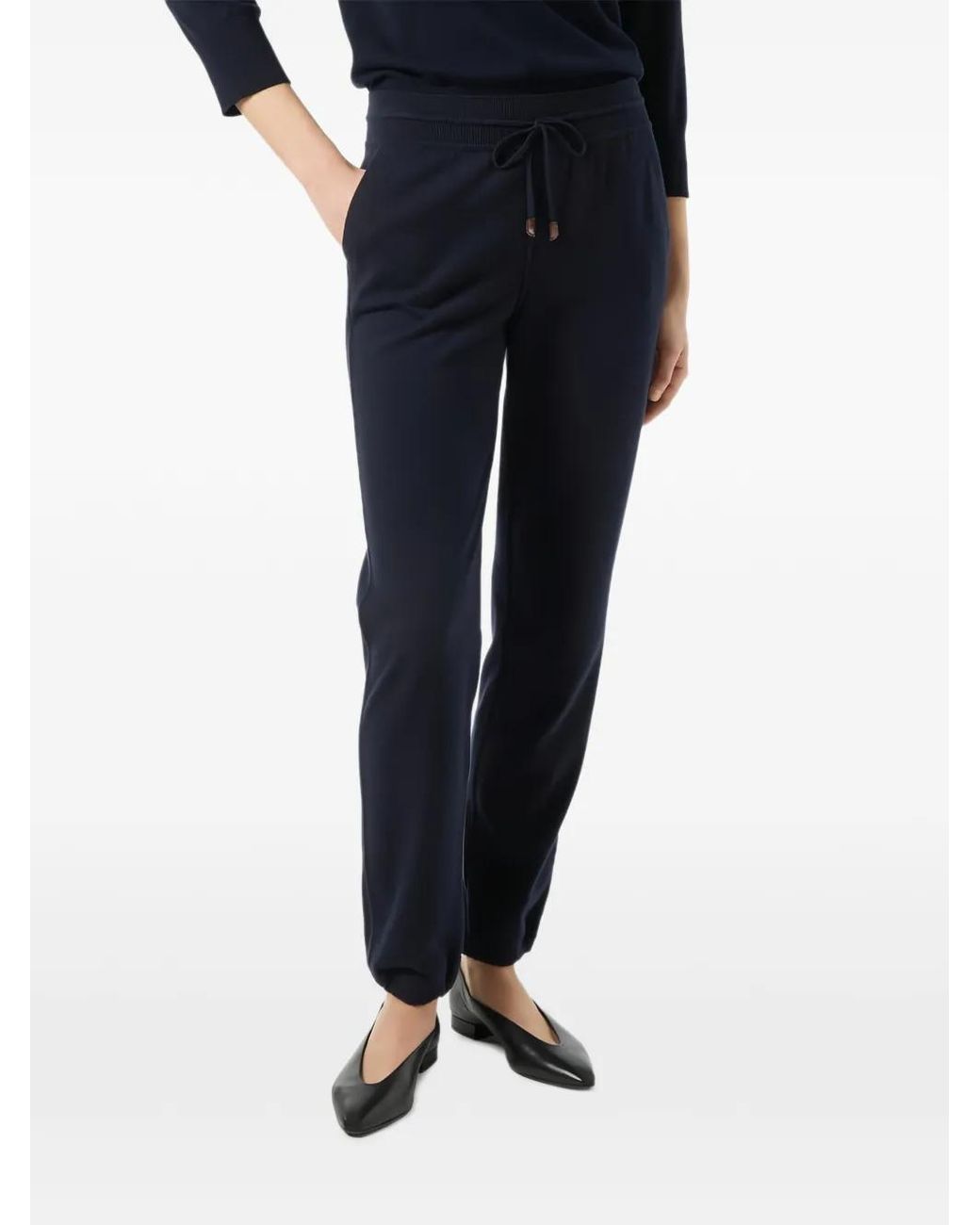 Loro Piana Blue Pantalon De Jogging Merano À Taille Élastiquée