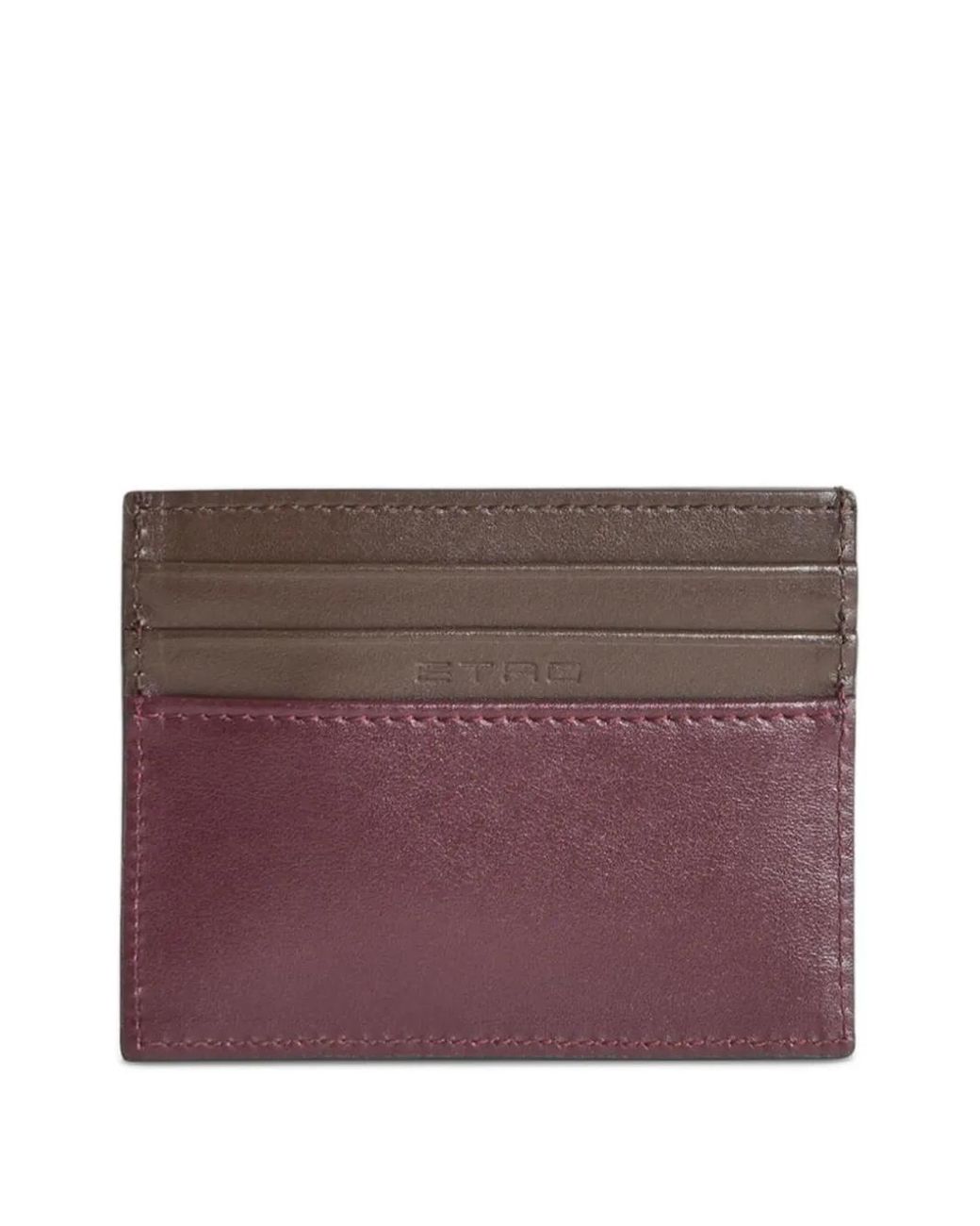 Etro Purple Two-Tone Leather Card Holder