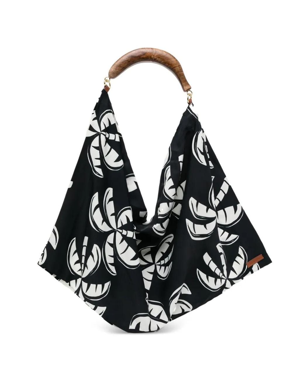 Farm Rio Black Scarf Tote Bag