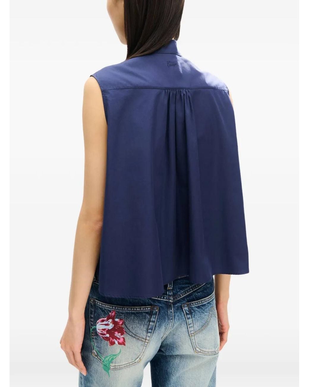 KENZO Blouse Met Striksluiting in het Blue