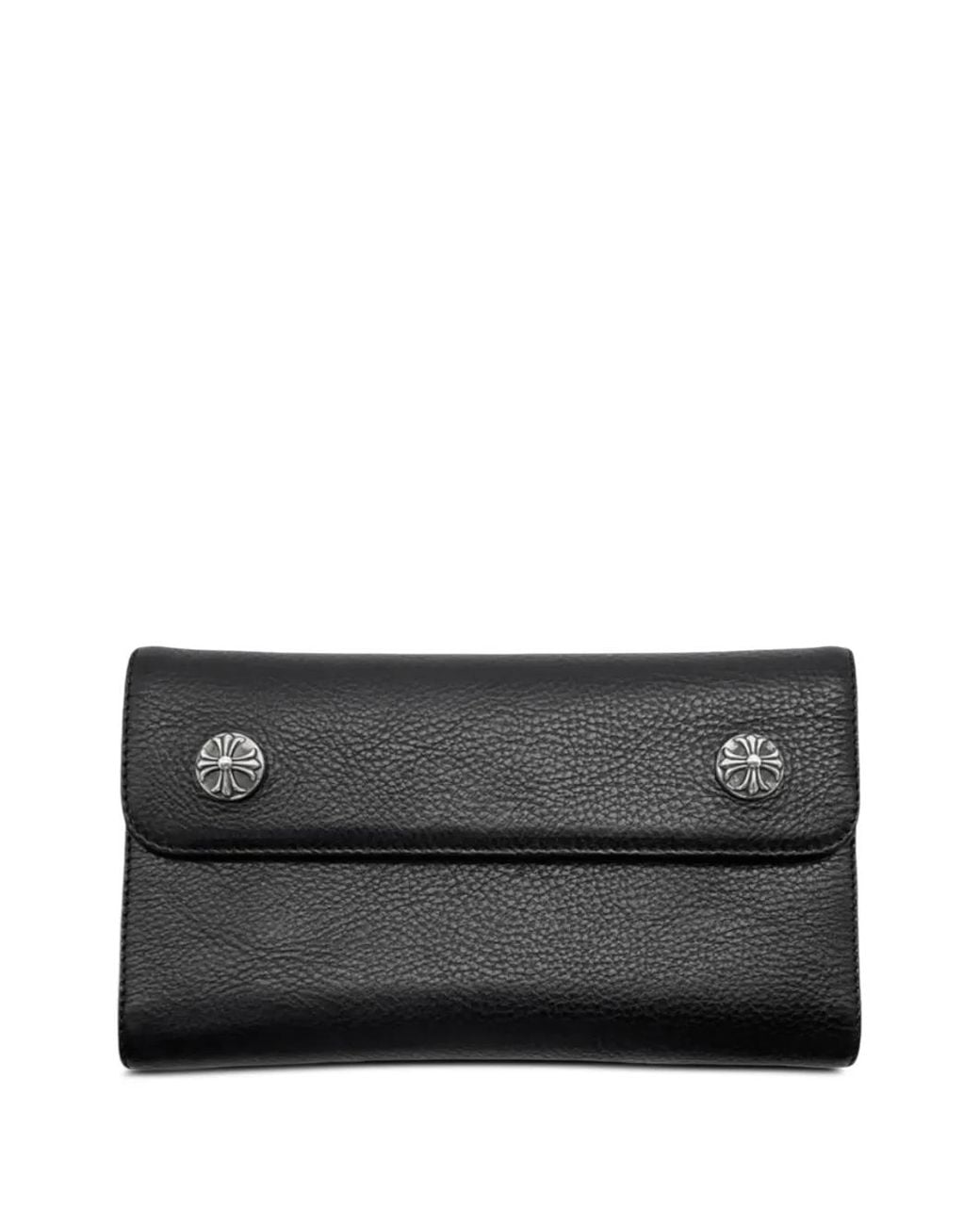 Chrome Hearts Black Cross Ball Grained-Leather Wallet for men