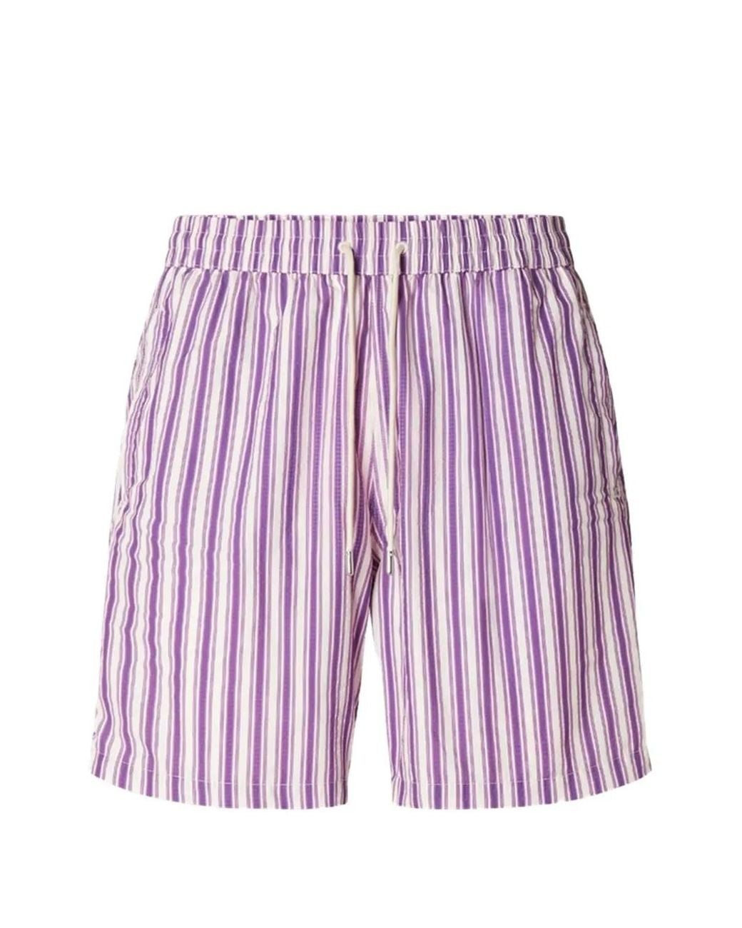 Jacob Cohen Purple Striped Drawstring Shorts for men