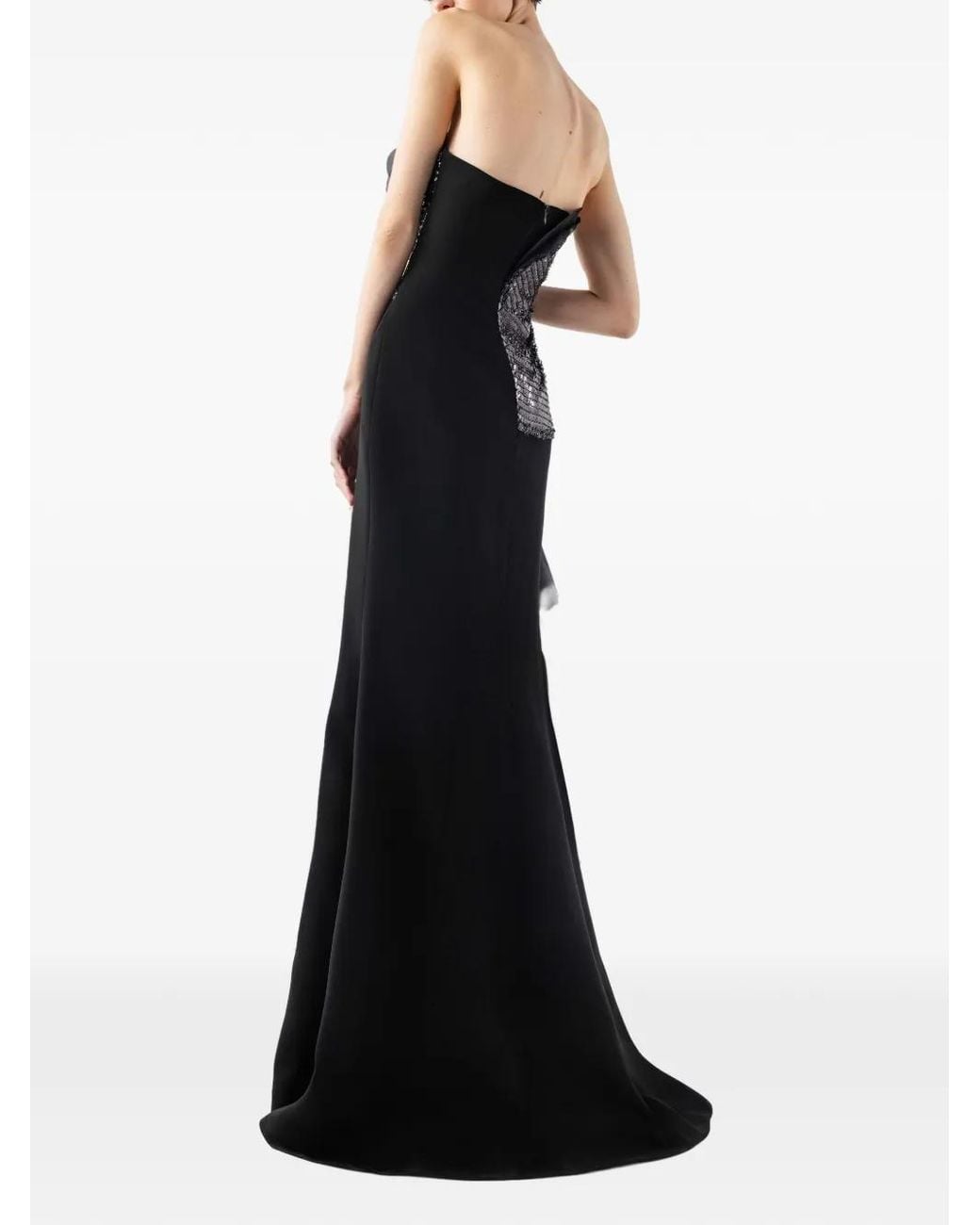 Gaby Charbachy Black Robe-Bustier À Sequins