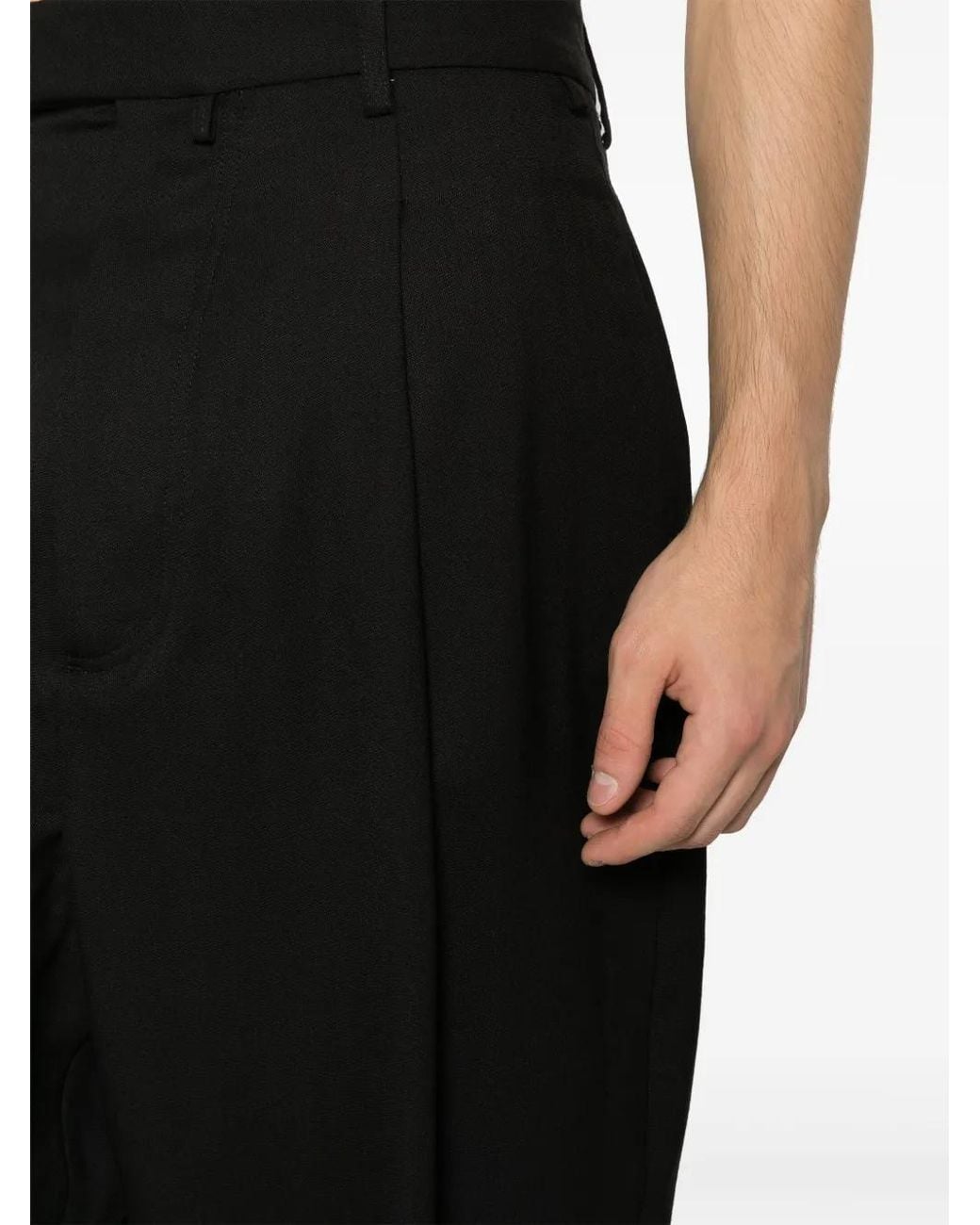 Mordecai Black Wool Trousers for men