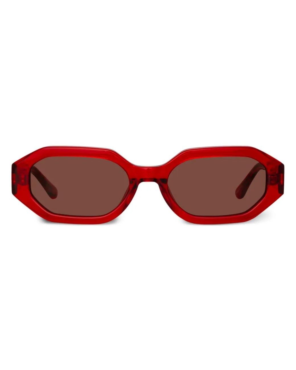Linda Farrow Red Irene Oval-Lenses Sunglasses