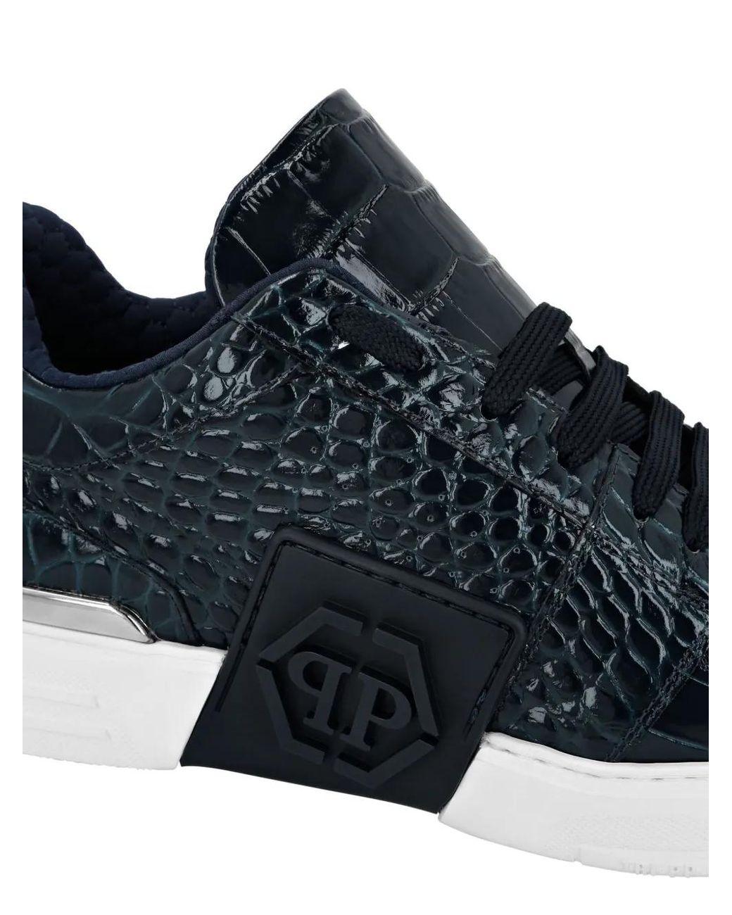 Philipp Plein Blue Hexagon Lo-Top Sneakers