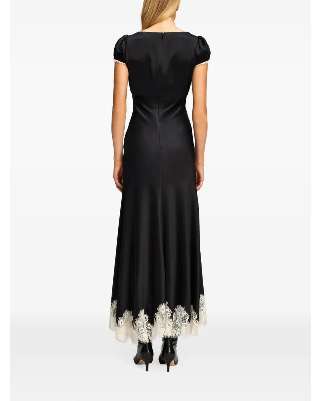 Cinq À Sept Black Sienne Lace-Trim Maxi Dress