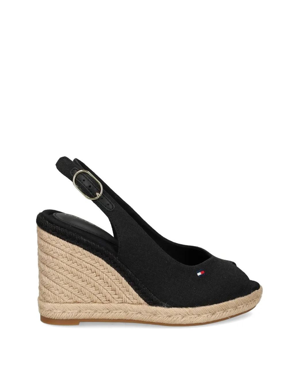 Tommy Hilfiger Natural Logo-Embroidered Wedge Espadrilles