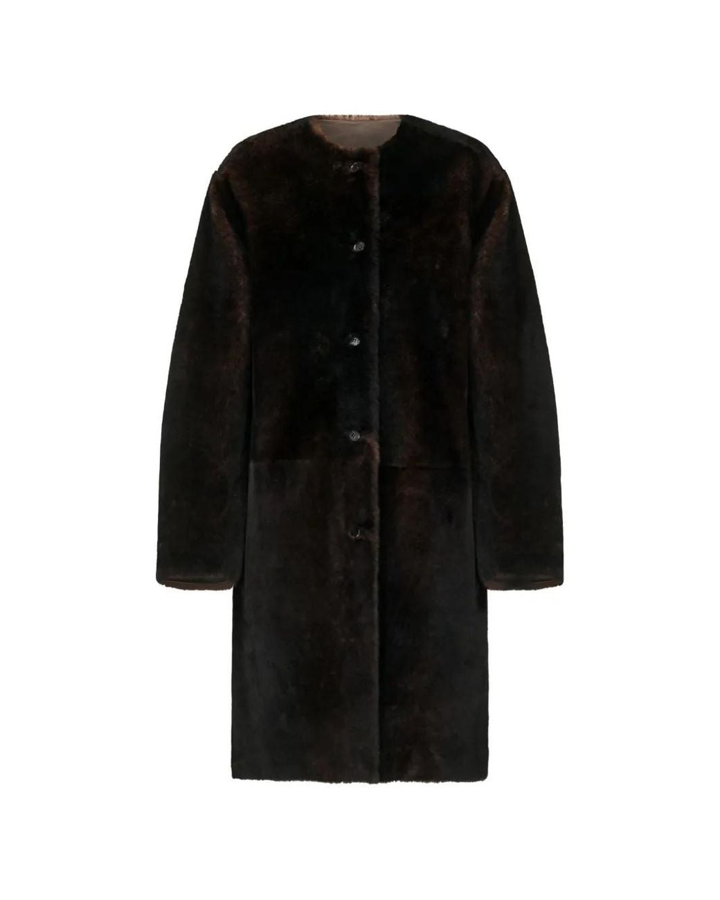 Loulou de Saison Black Elba Shearling Coat