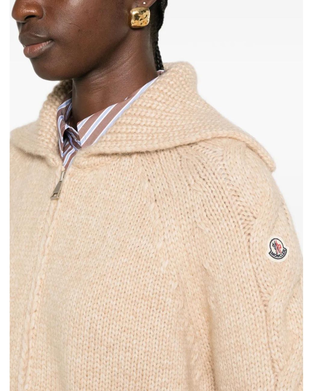Moncler Natural Alpaca Blend Cardigan