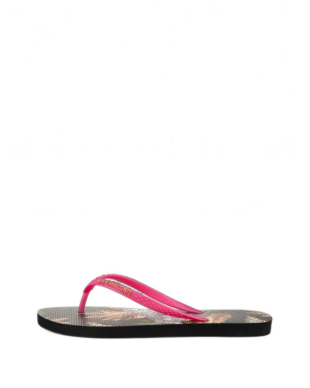 Kat Maconie Pink Sola Leopard-Print Flip-Flops