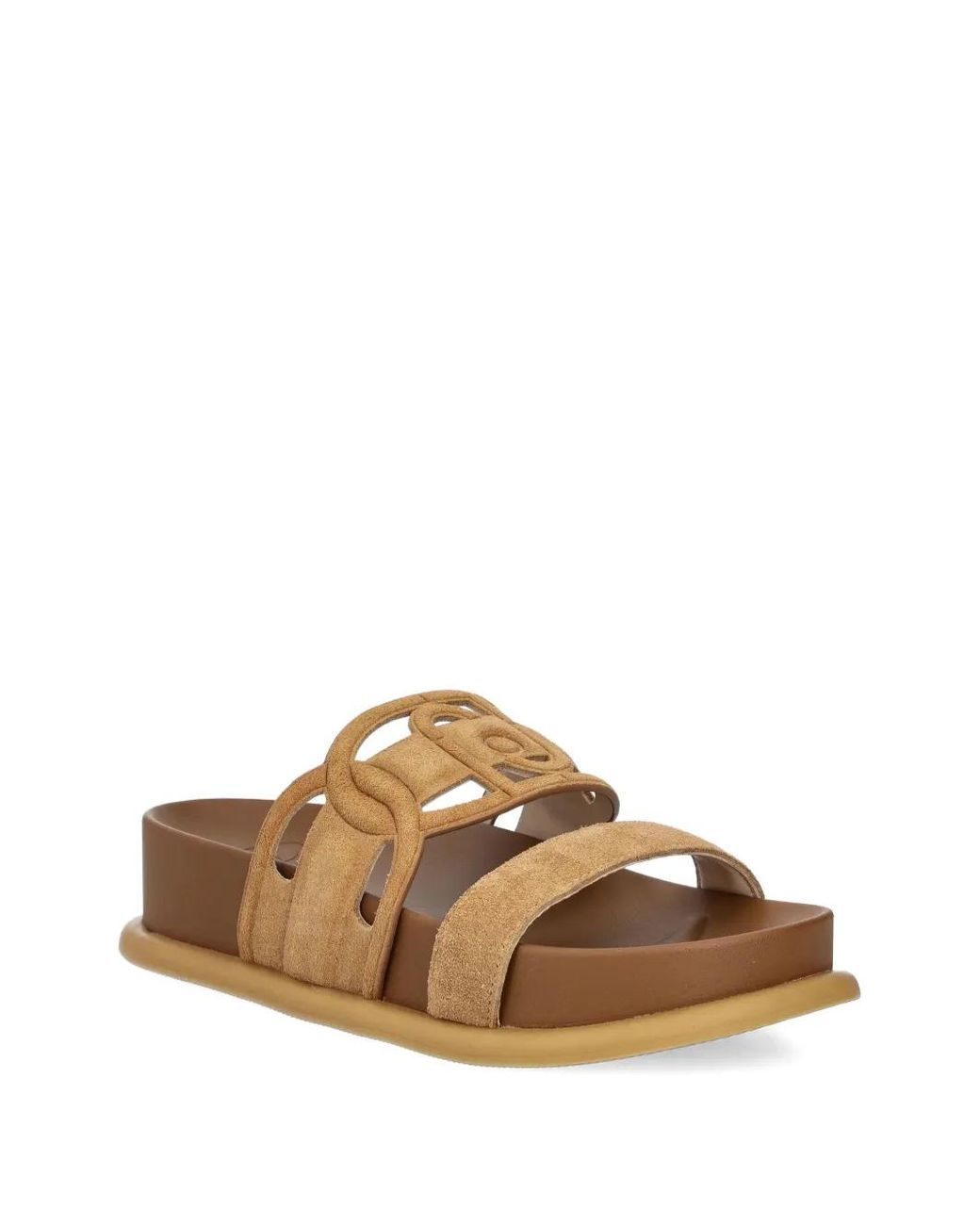Liu Jo Brown Double-Strap Slide Sandals