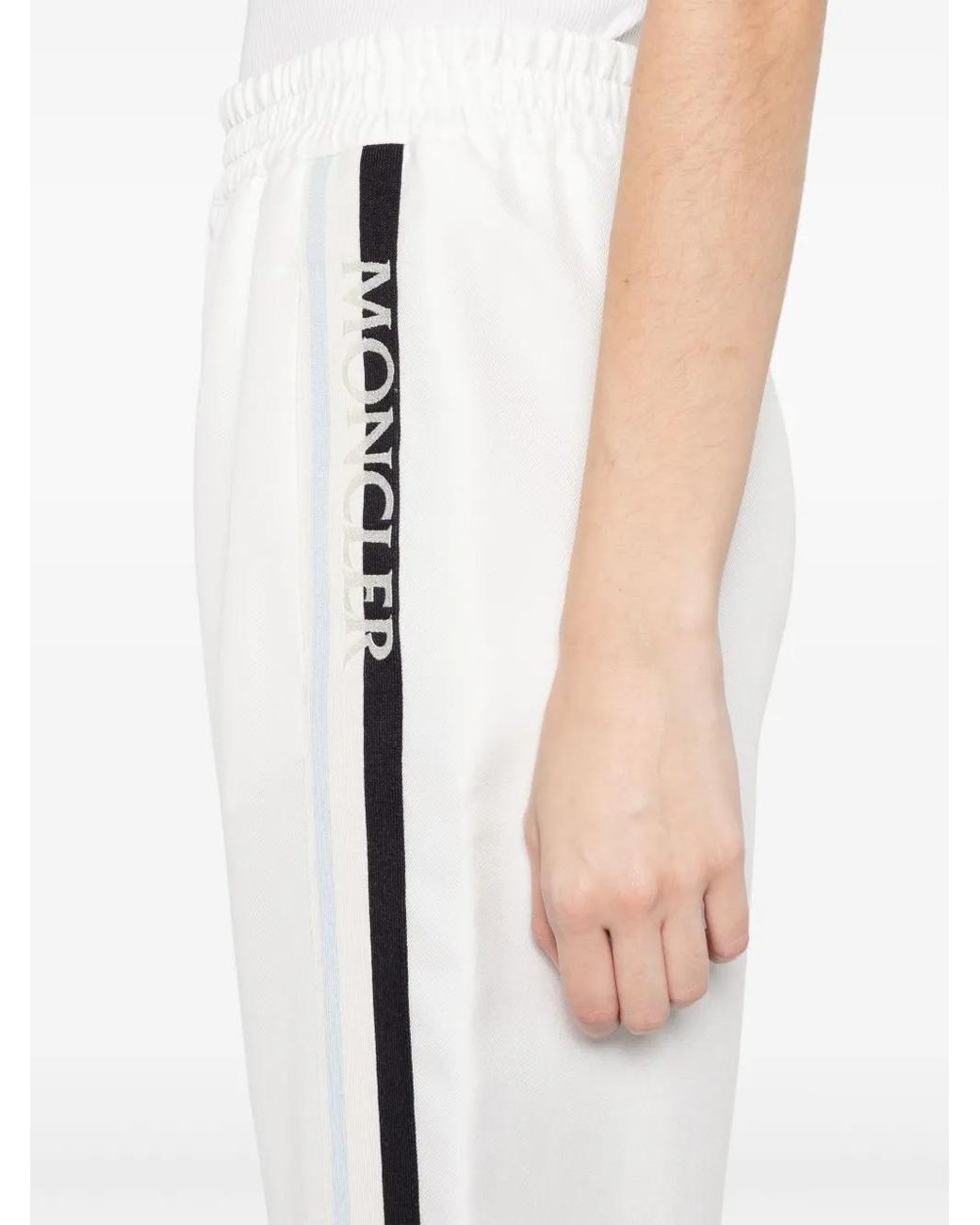 Moncler White Logo-Embroidered Track Pants