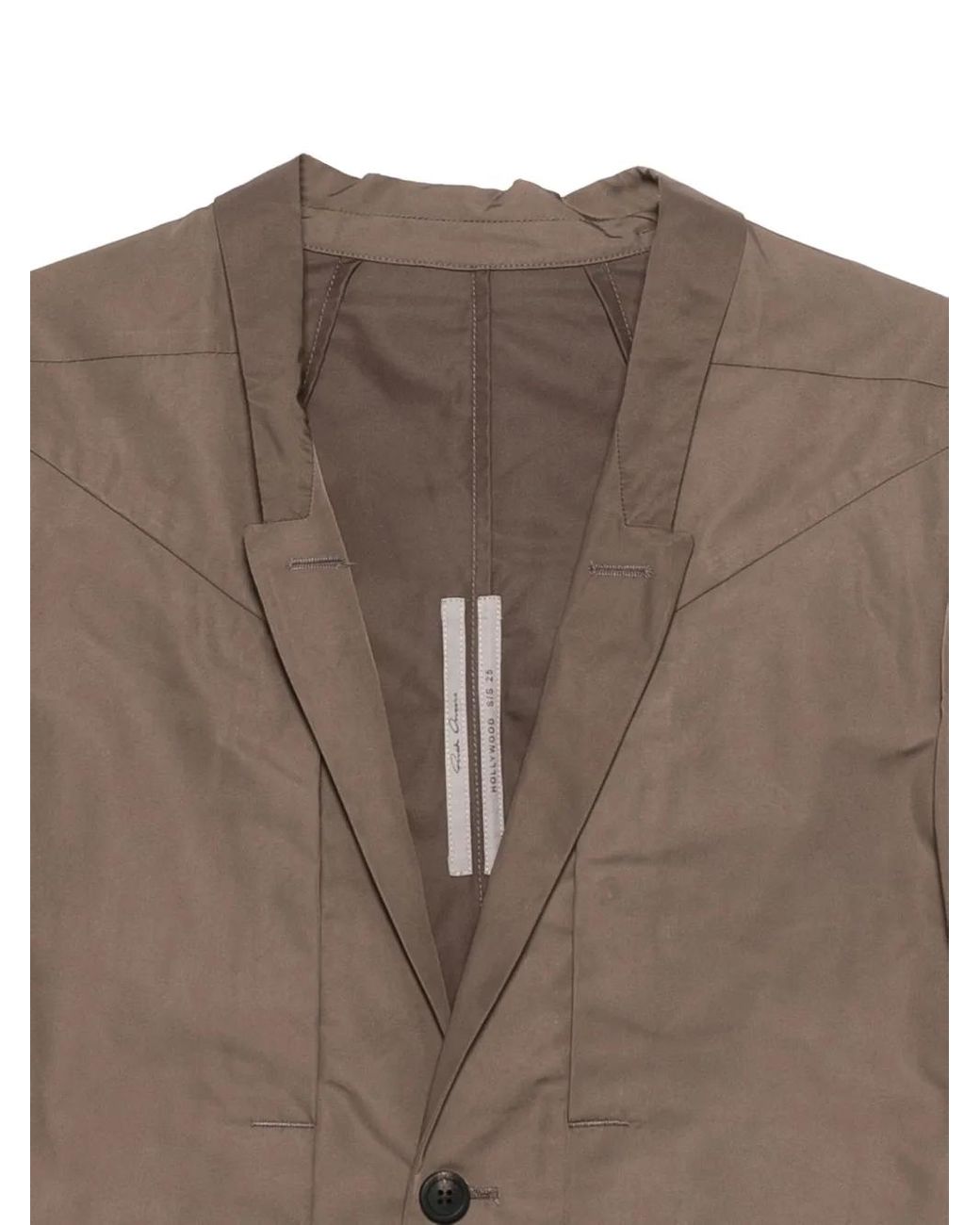 Rick Owens Brown Button Panelled Coat for men