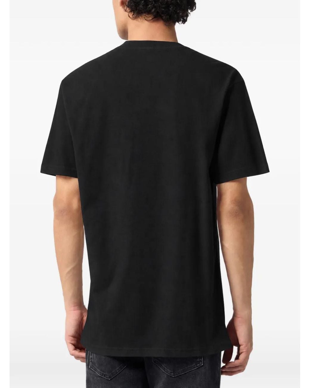 Philipp Plein Black Round-Neck T-Shirt Hexagon-Pocket for men