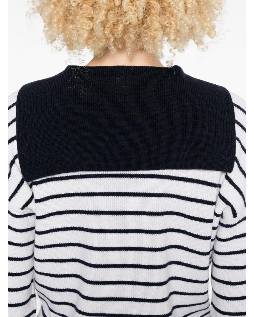Pull Rayé À Col V Ralph Lauren en coloris White