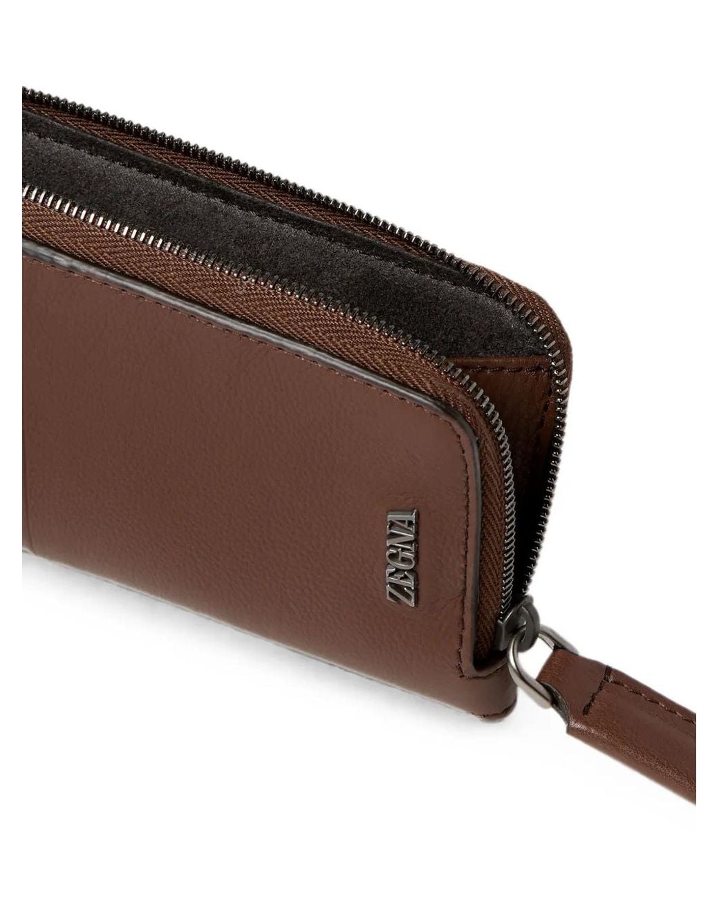 Zegna Brown Secondskin Card Case for men