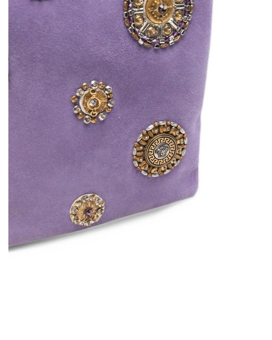 Borsa Tote Piccola di Versace in Purple