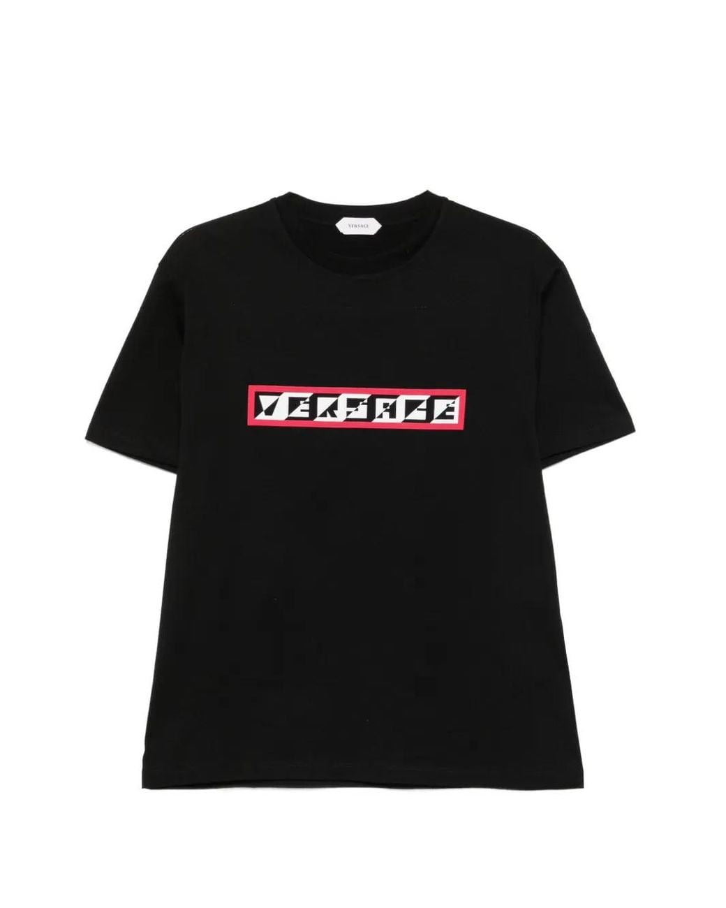 Versace Black Printed Cotton-Jersey Regular T-Shirt for men