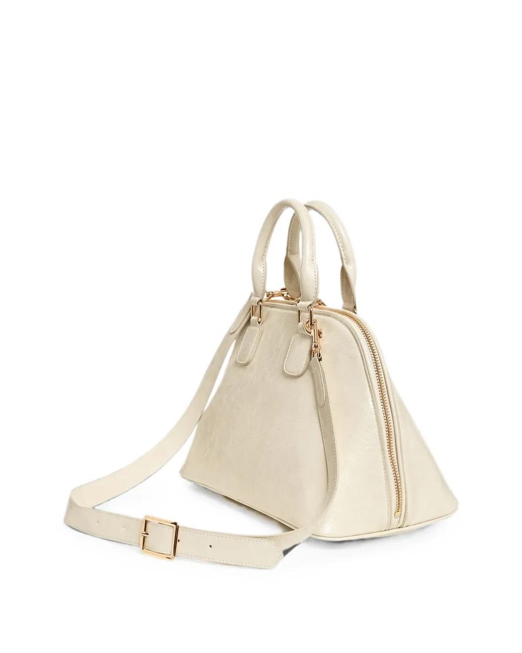 Essentiel Antwerp Natural Karla Patent-Effect Handbag