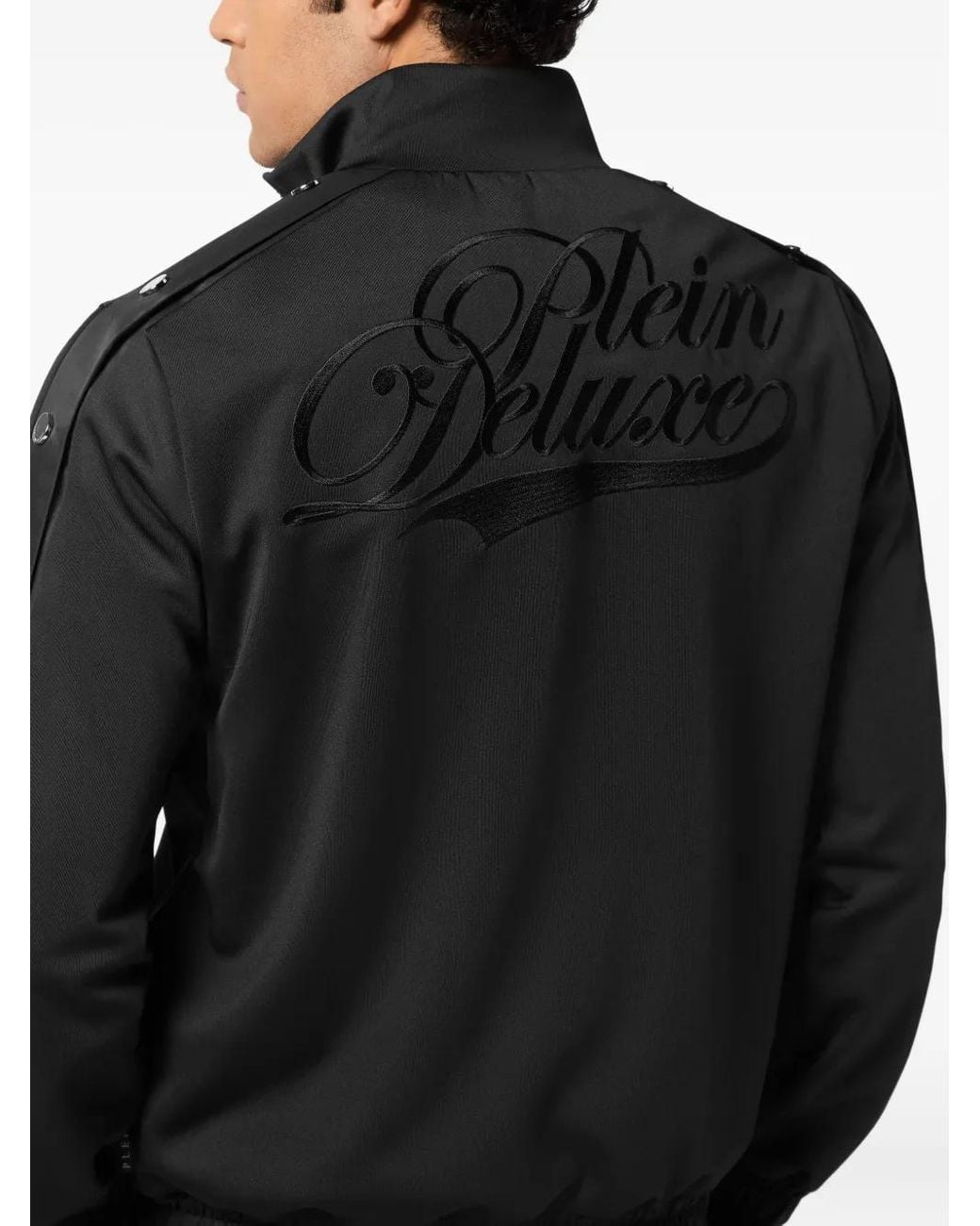 Philipp Plein Black Button-Detail Track Jacket for men