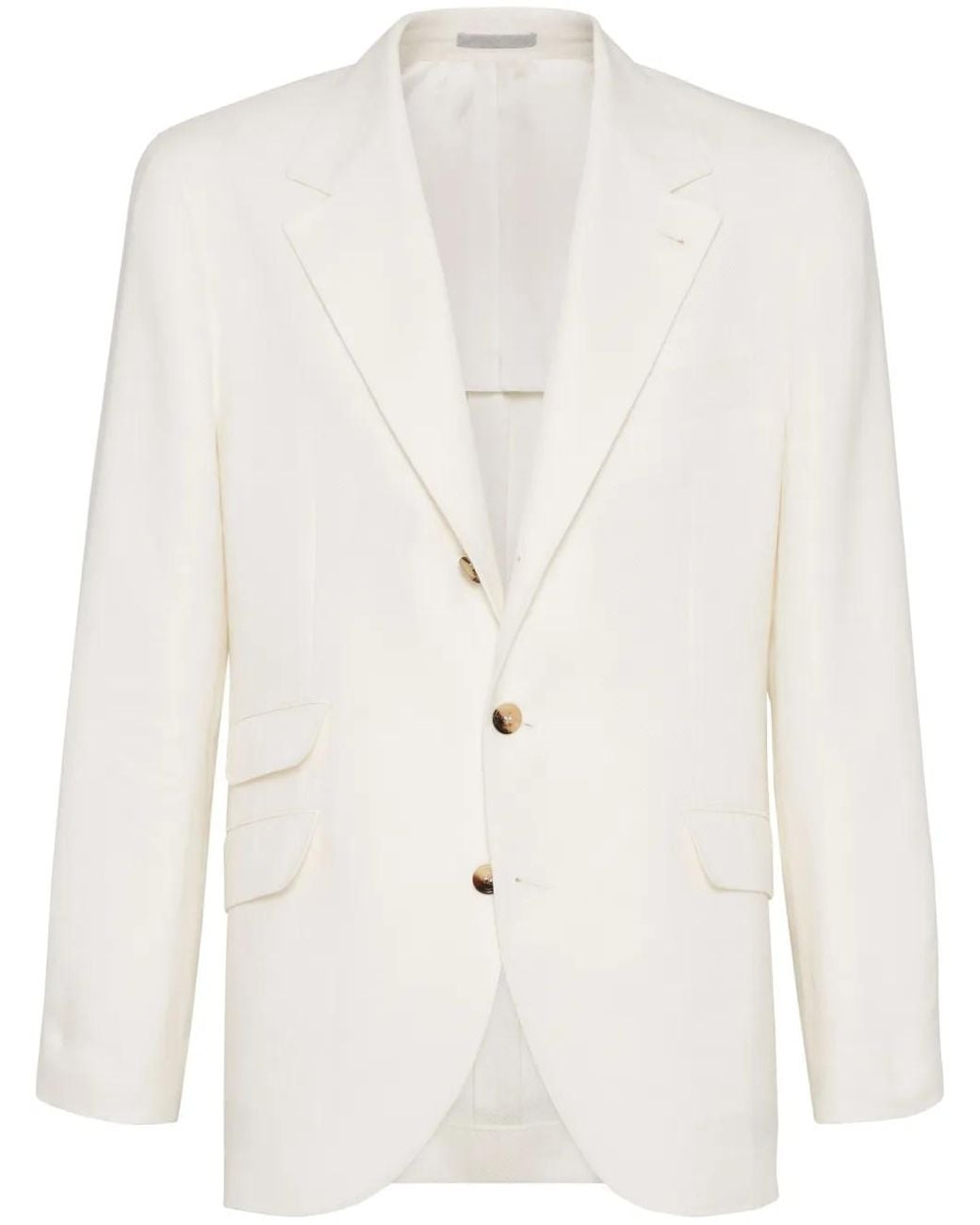 Brunello Cucinelli Natural Single-Breasted Blazer for men