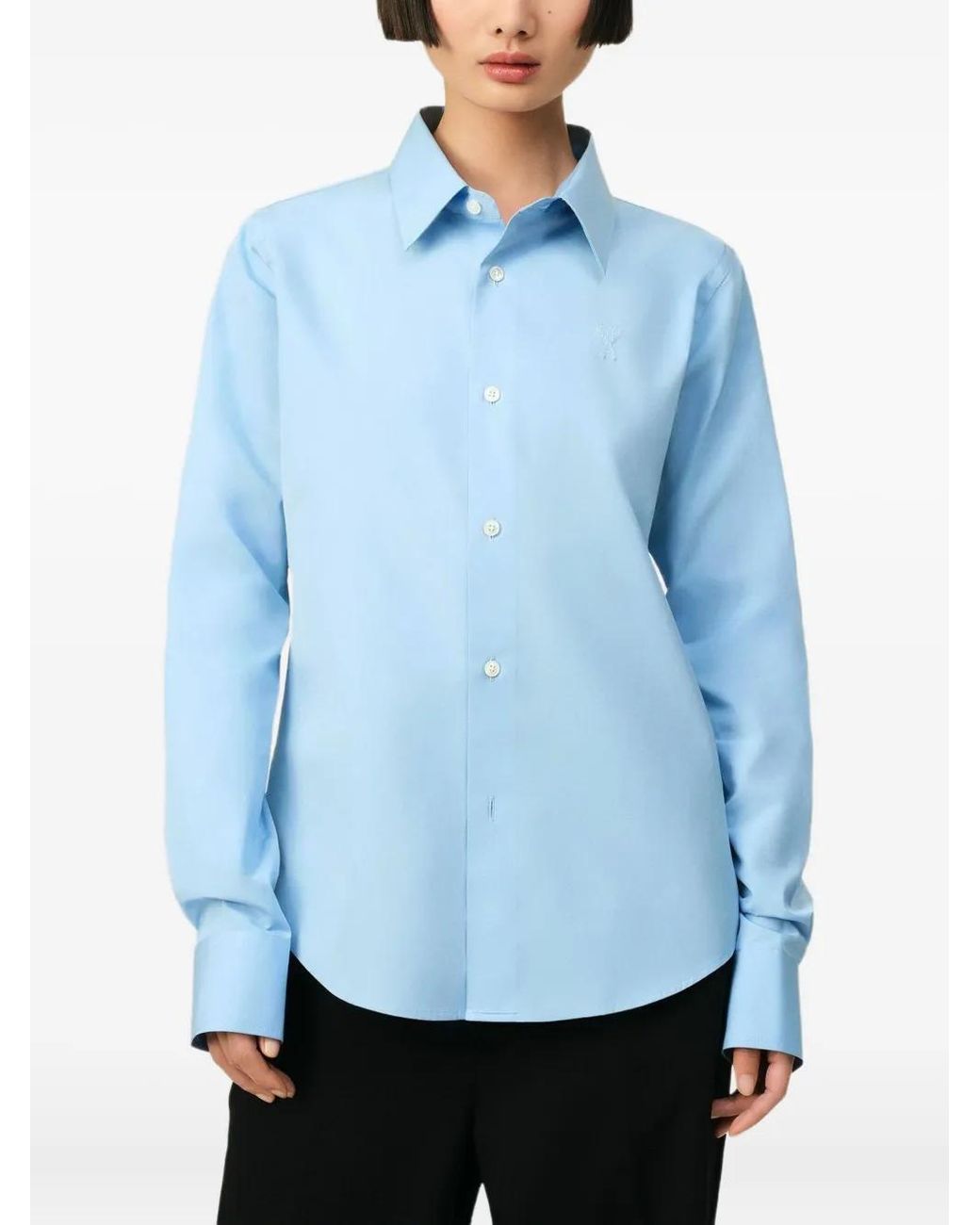 AMI Blue Cotton Ami De Coeur Classic Shirt