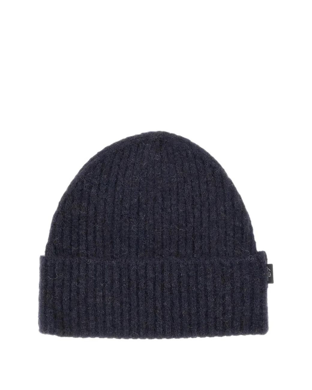 Les Deux Blue Ribbed-Knit Beanie Hat for men