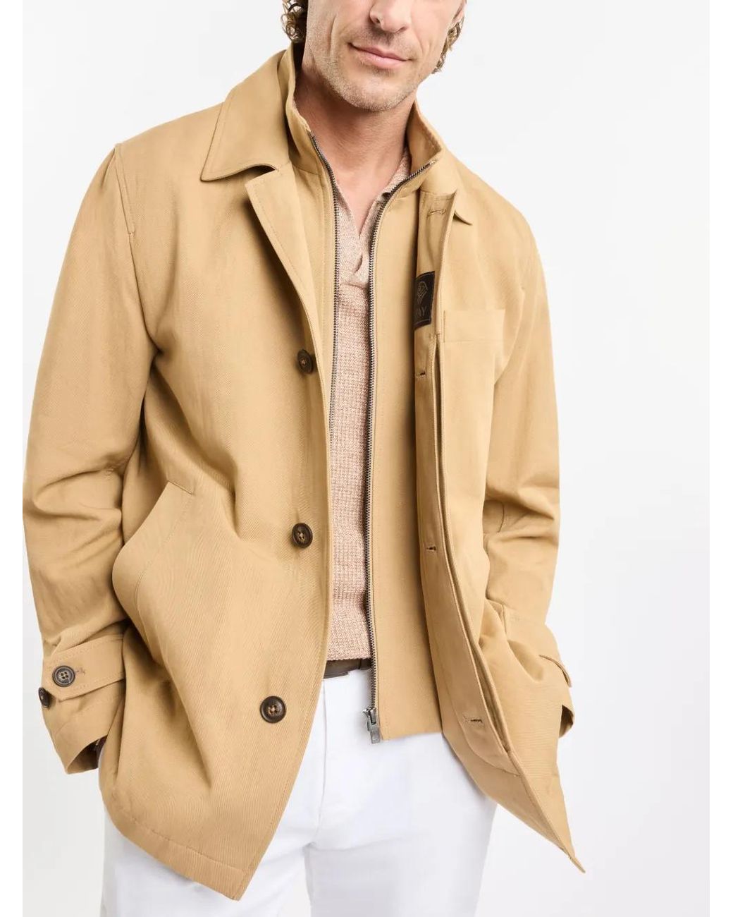 Fay Jacke Mit Knopfleiste in Natural für Herren