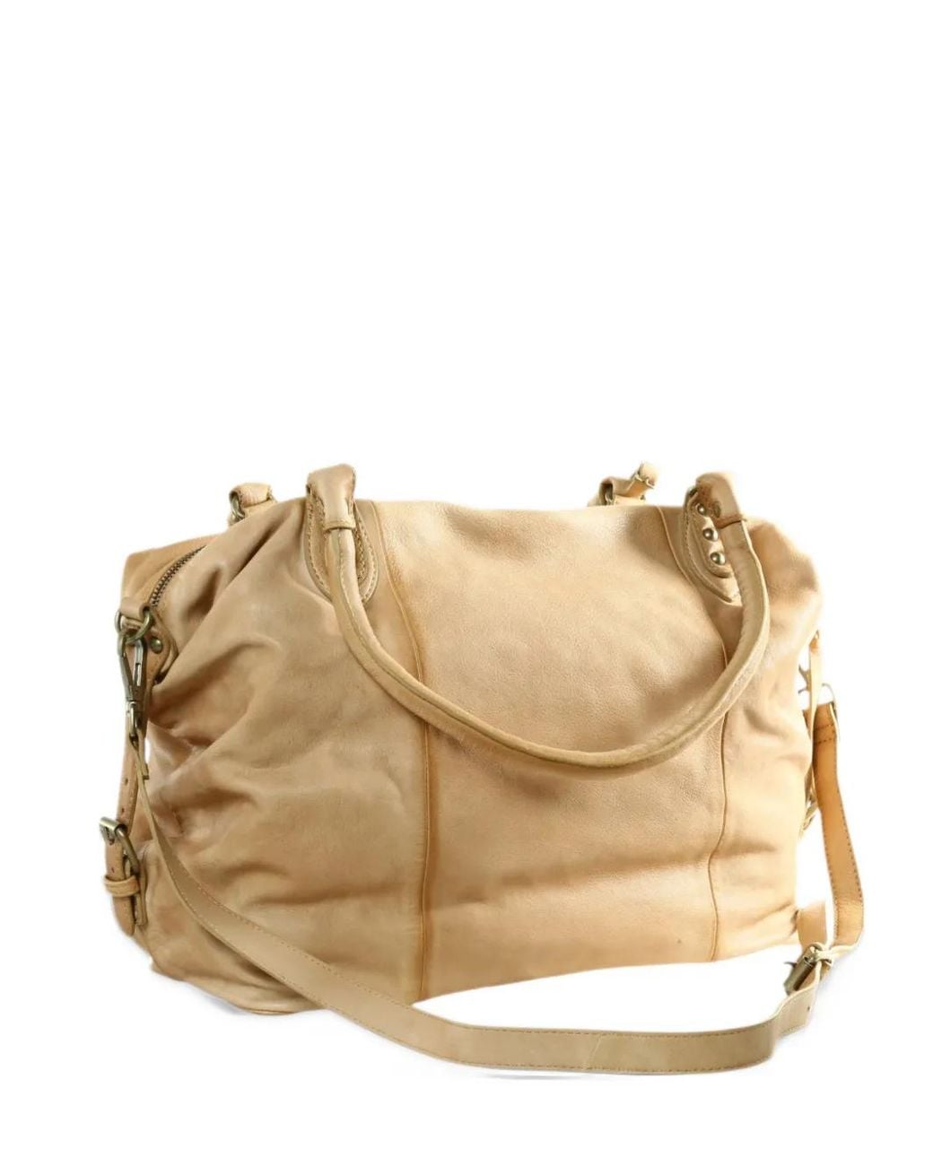 Free People Natural Studded Bovine Leather Tote Bag