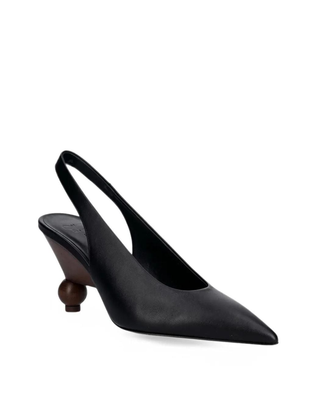 Weekend by Maxmara Black Wkarito Leather Slingback Pumps