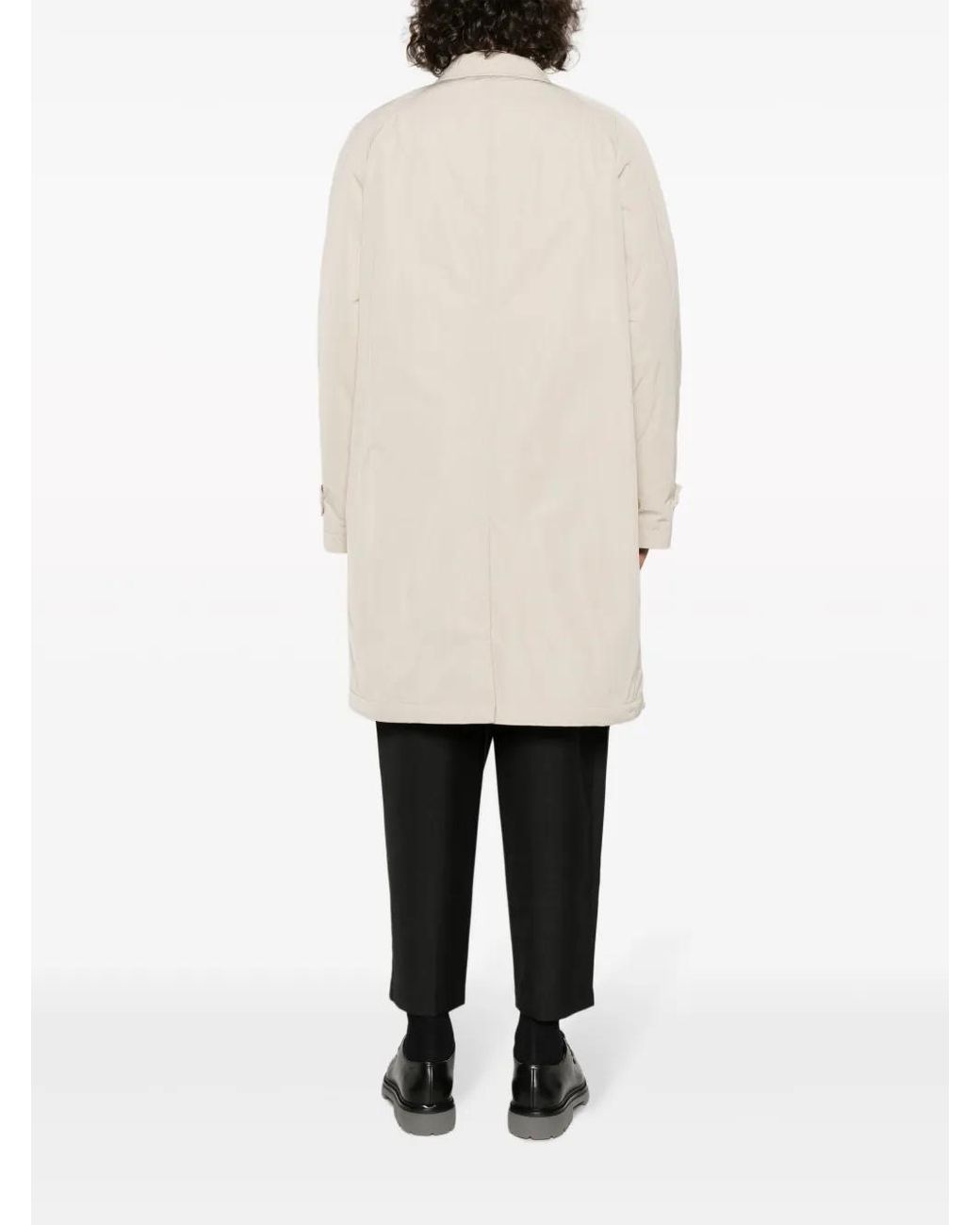 Aspesi Natural Single-Breasted Padded Raincoat for men