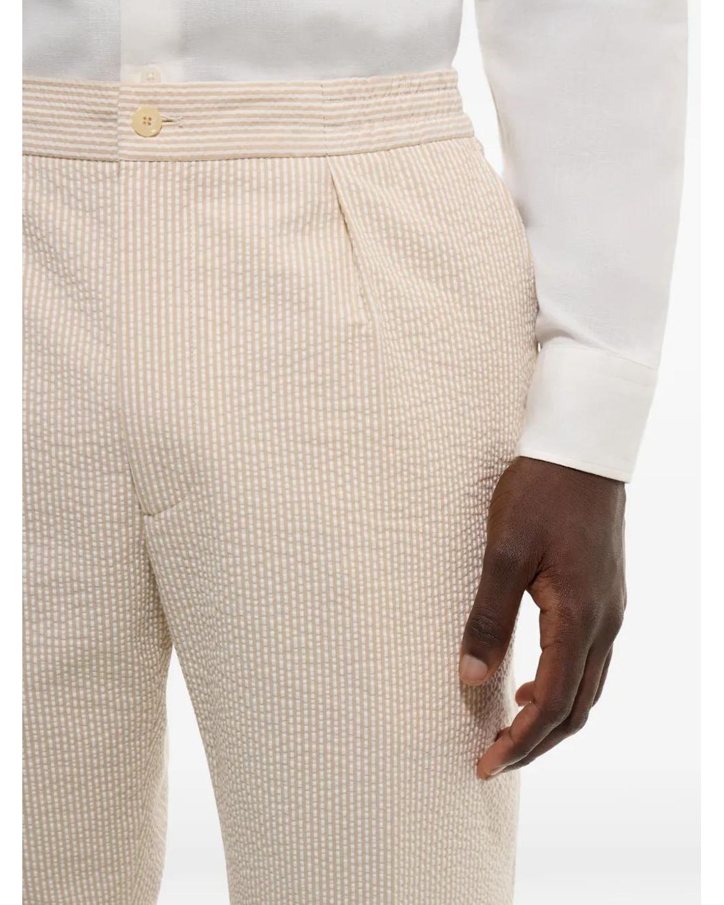 Fursac Gestreepte Broek in het White voor heren