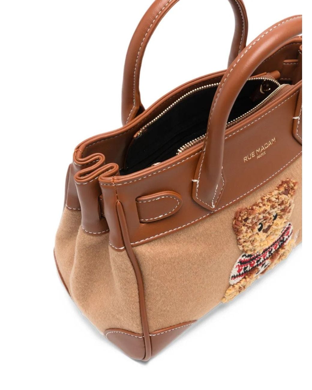 RUE MADAM PARIS Brown Mini Marvin Love Tote Bag