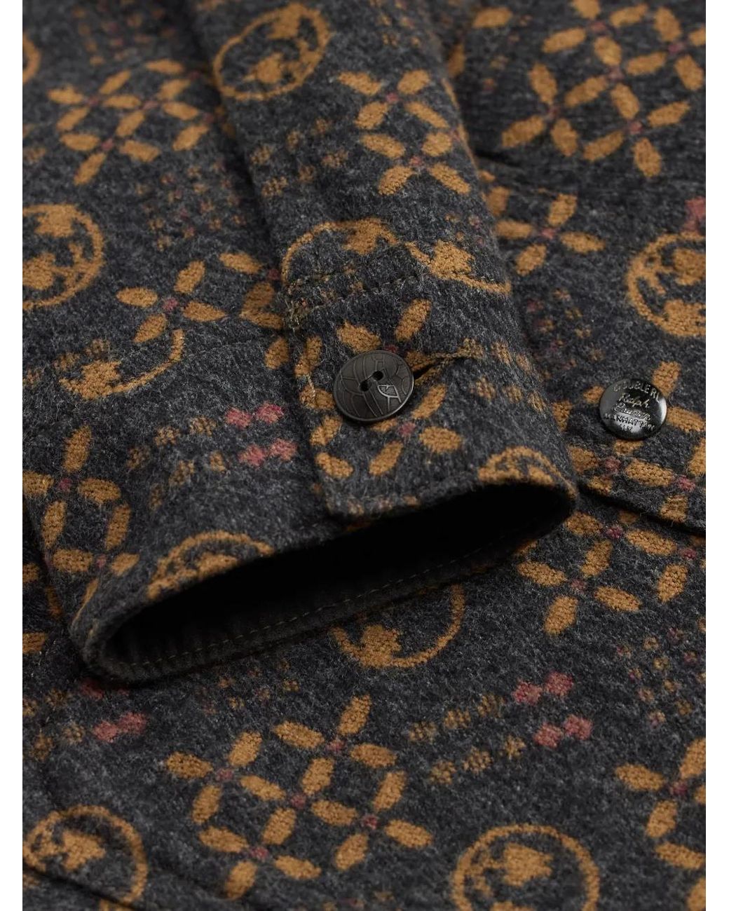 RRL Gray Patterned Shirt Jacket for men