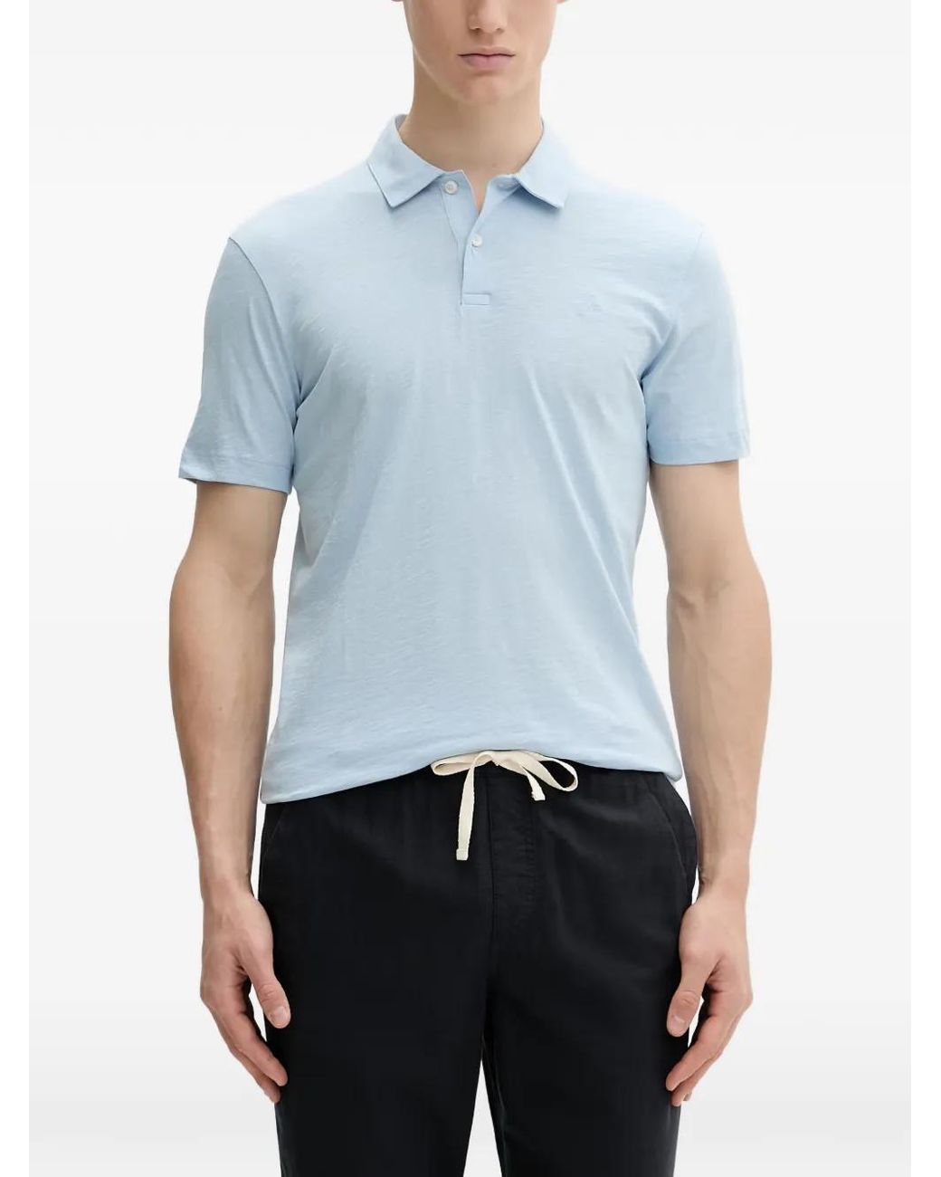 Marc O' Polo Blue Polo À Texture Flammée Et Logo Brodé for men