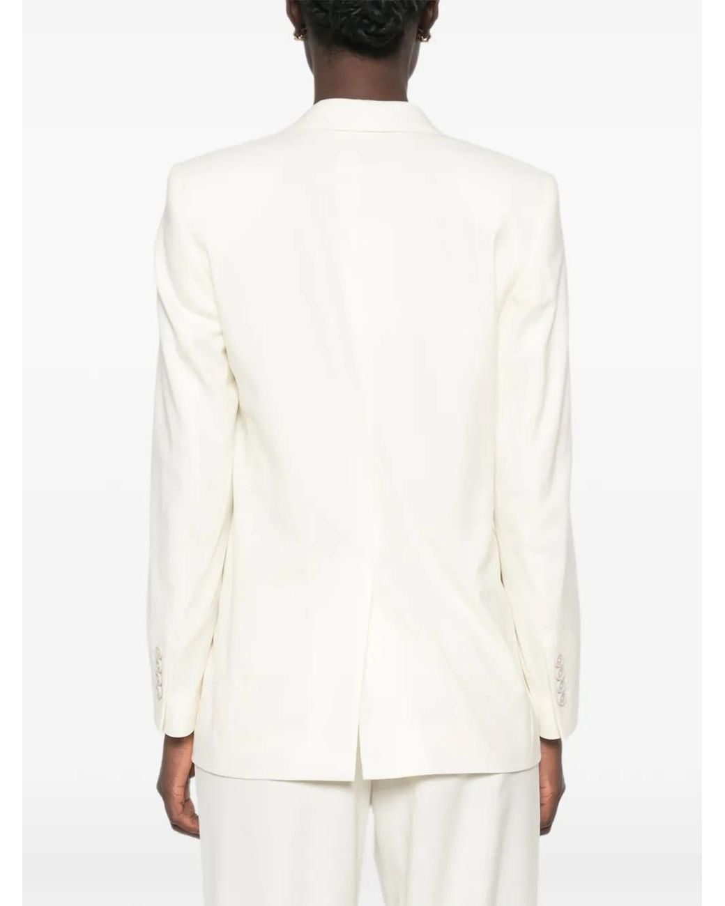 Lardini White Single-Breasted Peak-Lapel Blazer