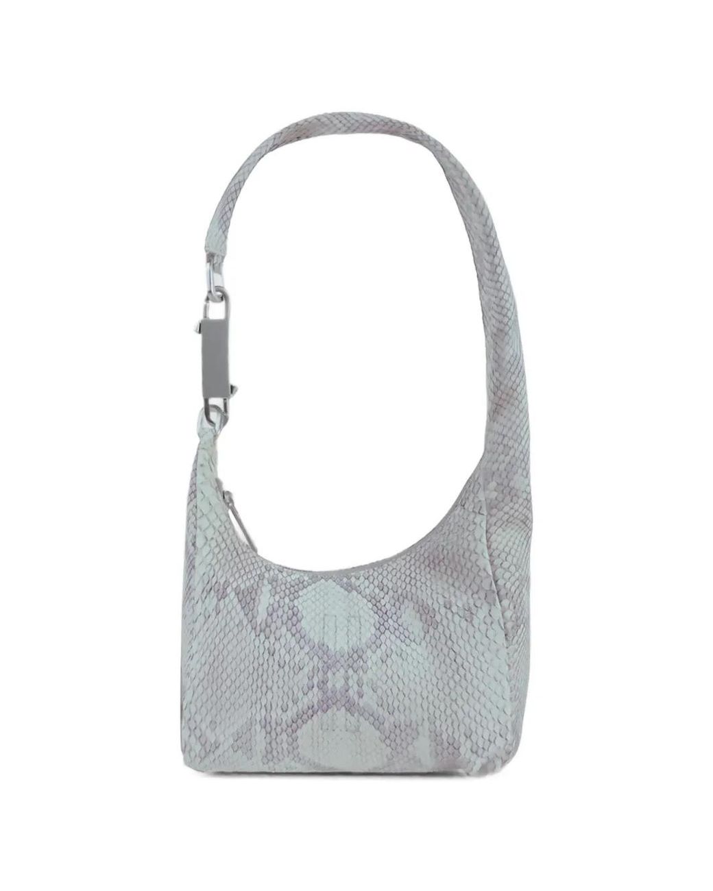 Rick Owens Gray Mini Disco Gemini Tasche Aus Pythonleder