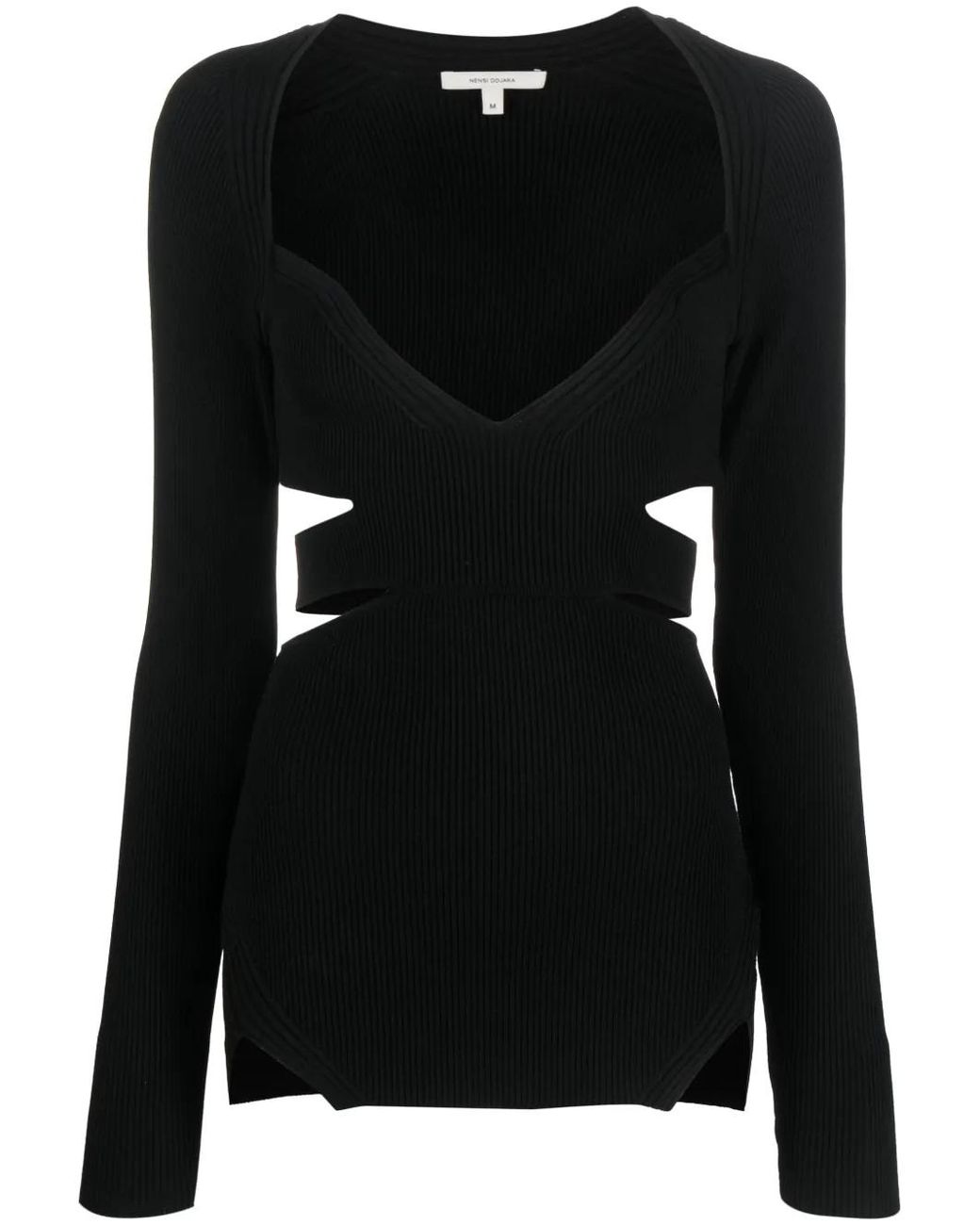 Nensi Dojaka Black Cut-Out Sweater