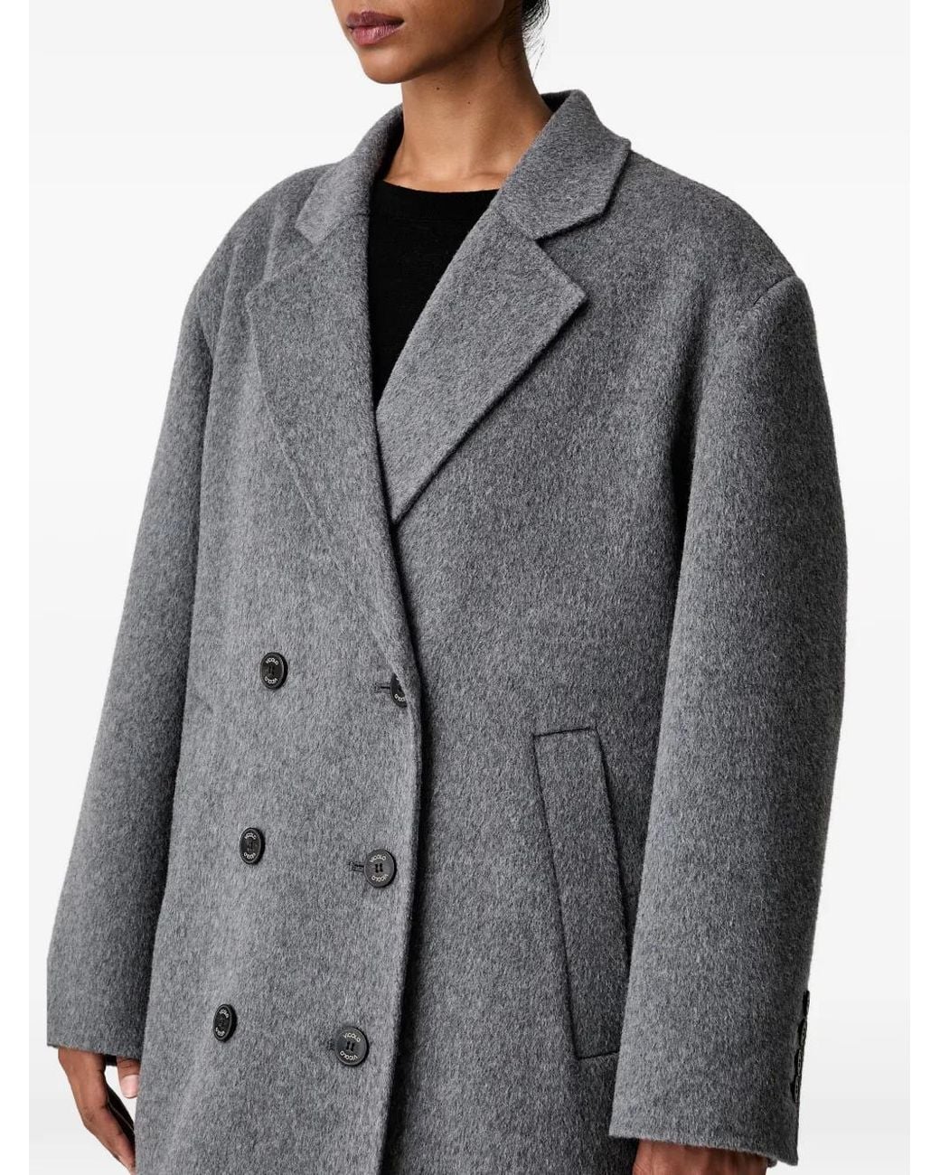 ViCOLO Black Double-Breasted Coat