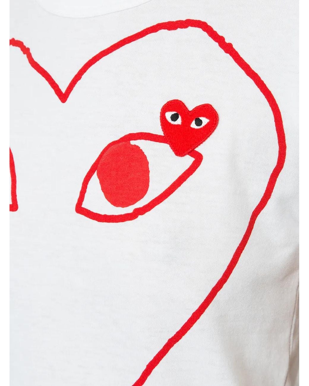 COMME DES GARÇONS PLAY White Heart Print T-Shirt
