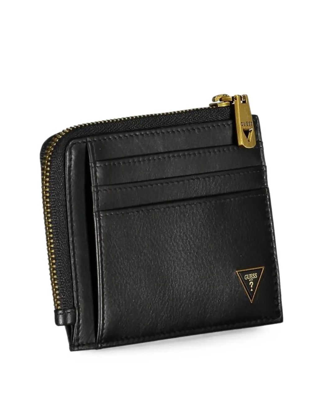 Guess Black Portefeuille En Cuir À Fermeture Zippée for men