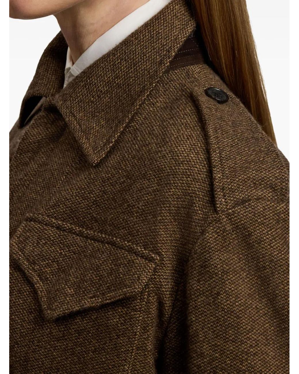 Ralph Lauren Brown Belted Flap-Pocket Jacket